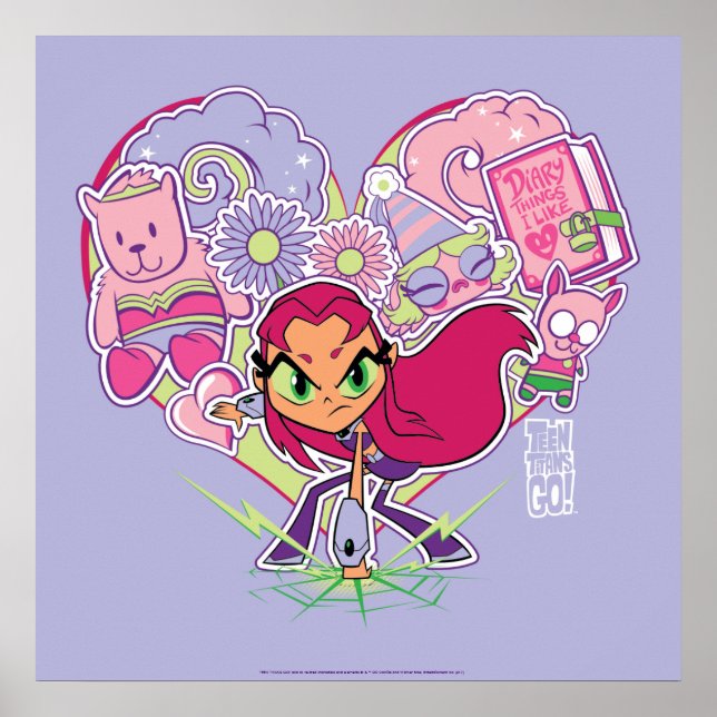 Tonåring Titans Go! | Starfire Heart Slå Graphic Poster (Framsidan)