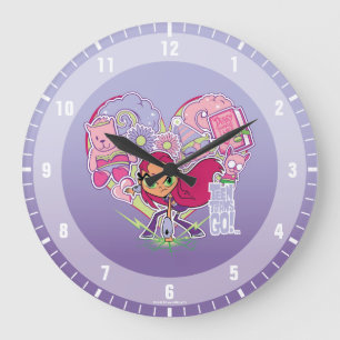 Tonåring Titans Go!   Starfire Heart Slå Graphic Stor Klocka