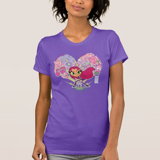 Tonåring Titans Go! | Starfire Heart Slå Graphic T-shirt (Framsida)