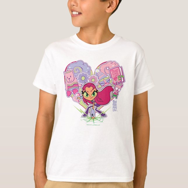 Tonåring Titans Go! | Starfire Heart Slå Graphic Tee (Framsida)