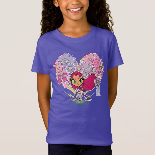 Tonåring Titans Go! | Starfire Heart Slå Graphic Tee (Framsida)