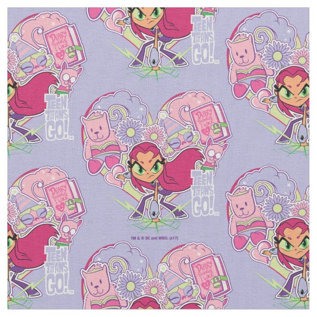 Tonåring Titans Go! | Starfire Heart Slå Graphic Tyg (Närbild)