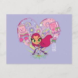 Tonåring Titans Go! Starfire Heart Slå Graphic Vykort