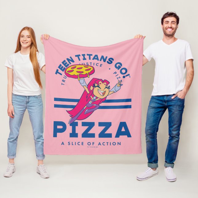 Tonåring Titans Go! Starfire ’Truth Justice Pizza’ Fleecefilt (På plats)