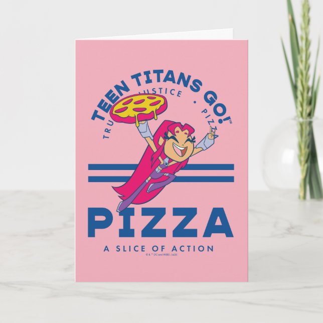 Tonåring Titans Go! Starfire ’Truth Justice Pizza’ Kort (Framsida)