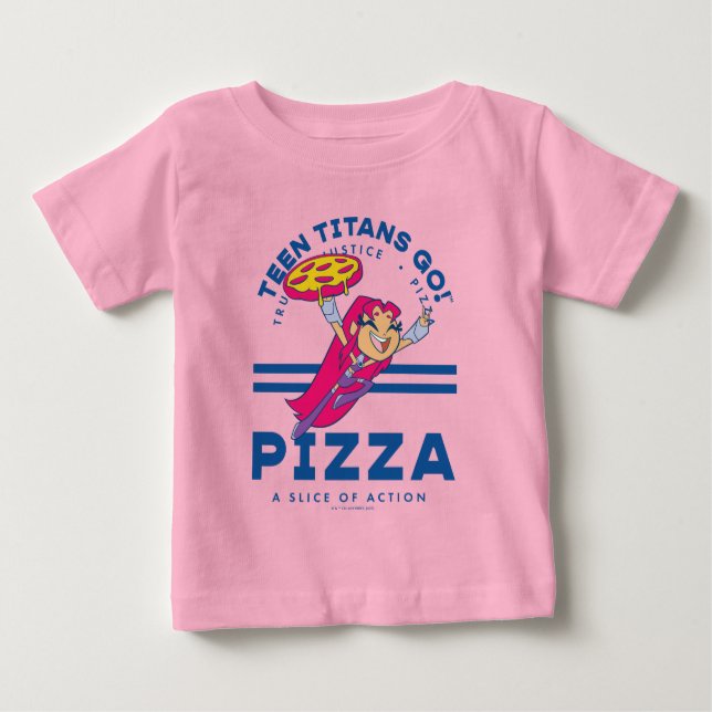 Tonåring Titans Go! Starfire ’Truth Justice Pizza’ T Shirt (Framsida)