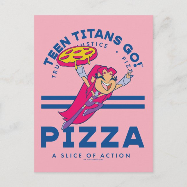 Tonåring Titans Go! Starfire ’Truth Justice Pizza’ Vykort (Framsida)