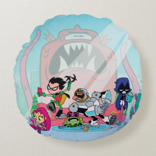 Tonåring Titans Go! Tentakulerade monstermetoder Rund Kudde