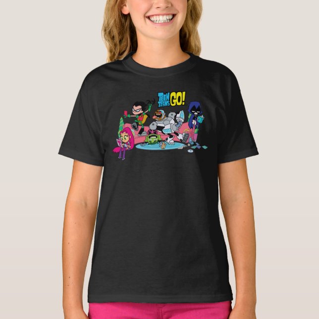 Tonåring Titans Go! | Tentakulerade monstermetoder T-shirt (Framsida)