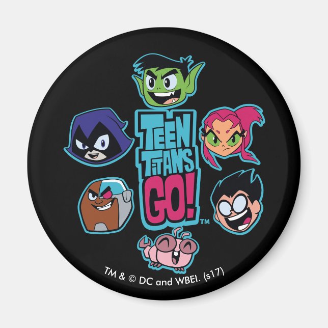Tonåring Titans Go! | Titans Head Mönster Magnet (Framsidan)