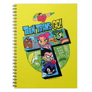 Tonåring Titans Go! Titans Torn Collage Anteckningsbok Med Spiral