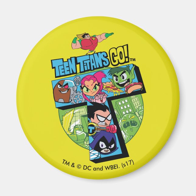 Tonåring Titans Go! | Titans Torn Collage Magnet (Framsidan)