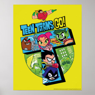 Tonåring Titans Go! Titans Torn Collage Poster