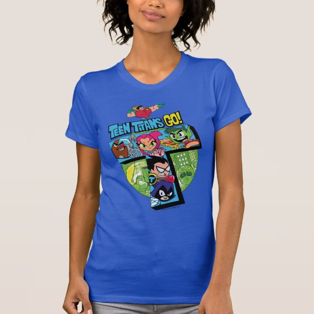 Tonåring Titans Go! | Titans Torn Collage T-shirt (Framsida)