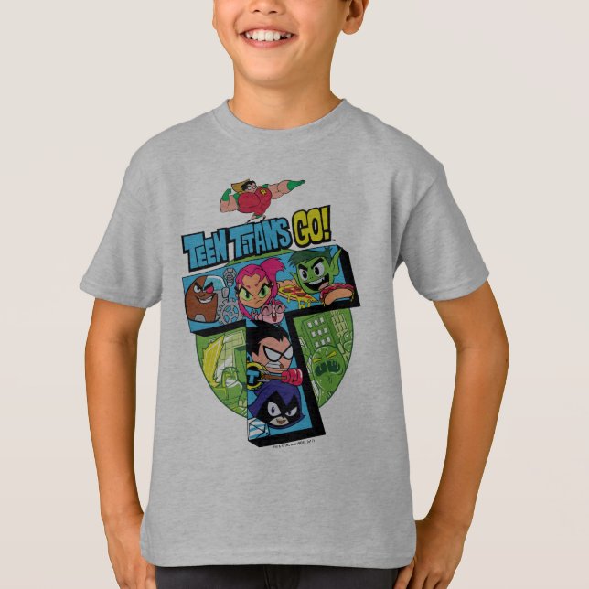 Tonåring Titans Go! | Titans Torn Collage T Shirt (Framsida)