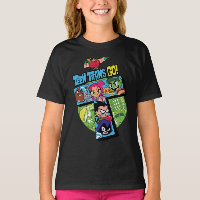 Tonåring Titans Go! | Titans Torn Collage T-shirt (Framsida)