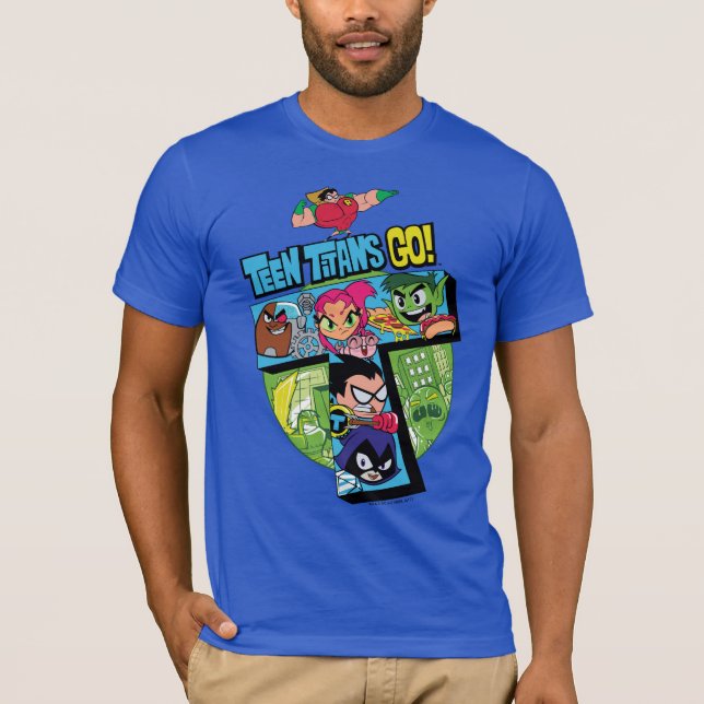 Tonåring Titans Go! | Titans Torn Collage Tee Shirt (Framsida)