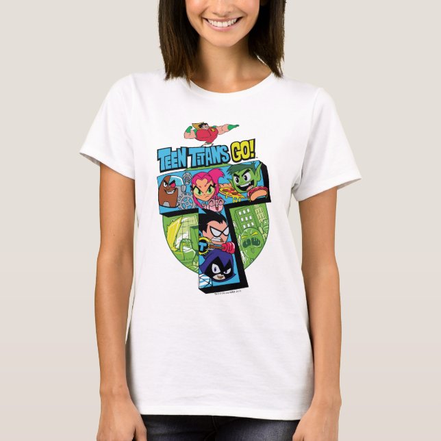 Tonåring Titans Go! | Titans Torn Collage Tee Shirt (Framsida)
