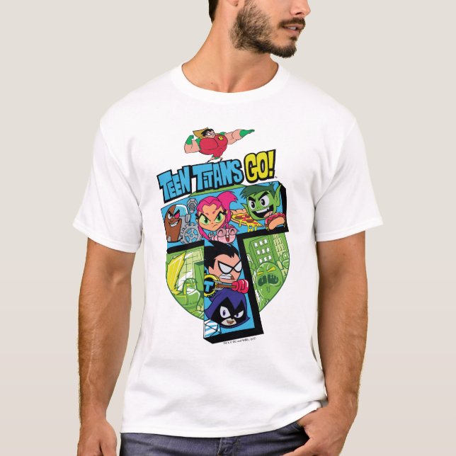 Tonåring Titans Go! | Titans Torn Collage Tröja (Framsida)