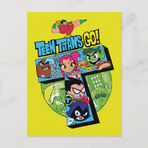 Tonåring Titans Go!   Titans Torn Collage Vykort