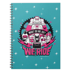 Tonåring Titans Go!   "We Ride" Retro Moto Graphic Anteckningsbok Med Spiral