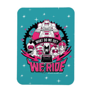 Tonåring Titans Go!   "We Ride" Retro Moto Graphic Magnet
