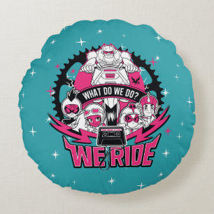 Tonåring Titans Go!   "We Ride" Retro Moto Graphic Rund Kudde