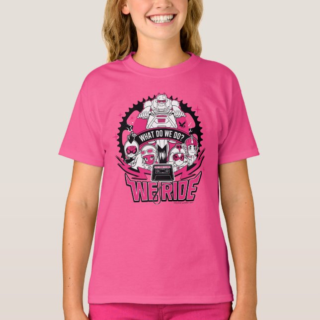 Tonåring Titans Go! | "We Ride" Retro Moto Graphic T Shirt (Framsida)