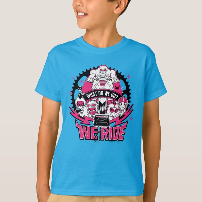 Tonåring Titans Go! | "We Ride" Retro Moto Graphic T Shirt (Framsida)