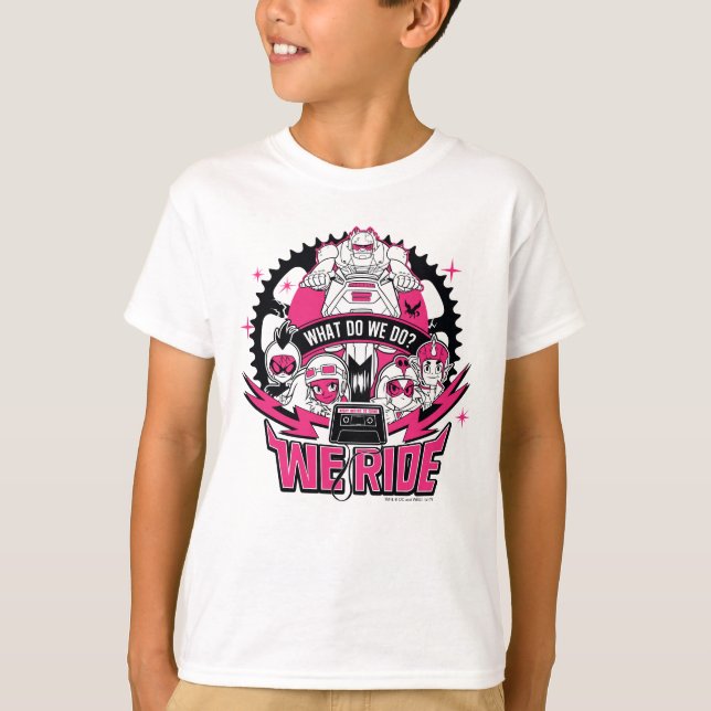Tonåring Titans Go! | "We Ride" Retro Moto Graphic Tee Shirt (Framsida)