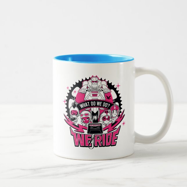 Tonåring Titans Go! | "We Ride" Retro Moto Graphic Två-Tonad Mugg (Höger)
