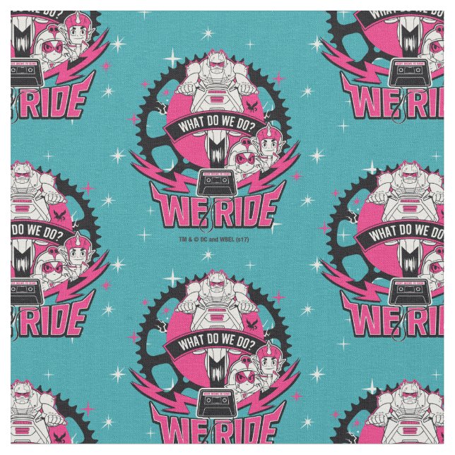 Tonåring Titans Go! | "We Ride" Retro Moto Graphic Tyg (Närbild)