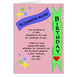 Tonåringfödelsedagkort Hälsningskort