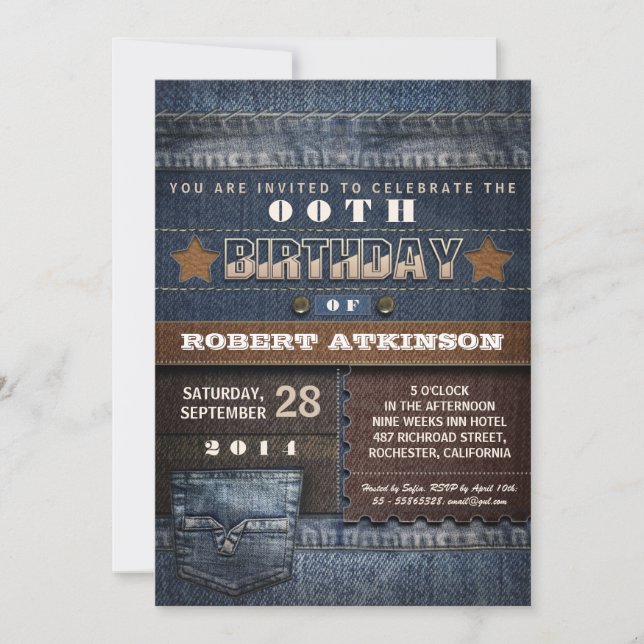 tonåringfödelsedagsfest inbjudan (Framsida)