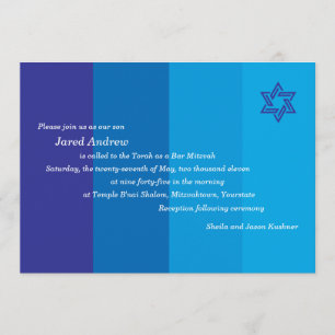 Tonårsblått Pub Mitzvah-inbjudan Inbjudningar
