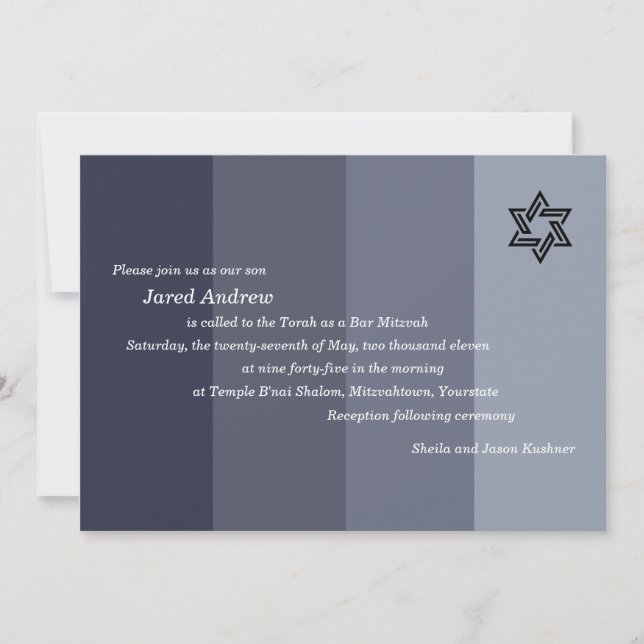 Tonårsdagen Grått Pub Mitzvah Inbjudningar (Framsida)