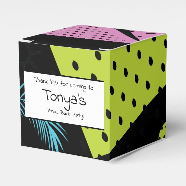 Tonårsfödelsedag 80-tal 90-tal Neon Tropisk Presen Presentaskar (Framsidan Sidan)