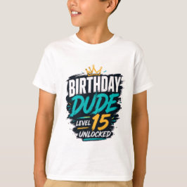 Tonårspojke Födelsedags T-Shirt Kille Nivå 15 Uppl