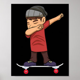 Tonårspojke som åker skateboard present till skate poster