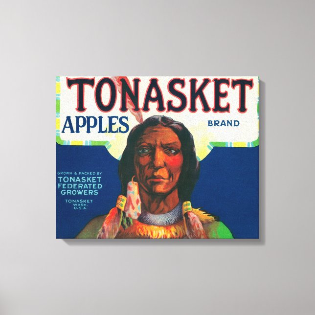 Tonasket Apple-etikett - Tonasket, WA Canvastryck (Framsida)