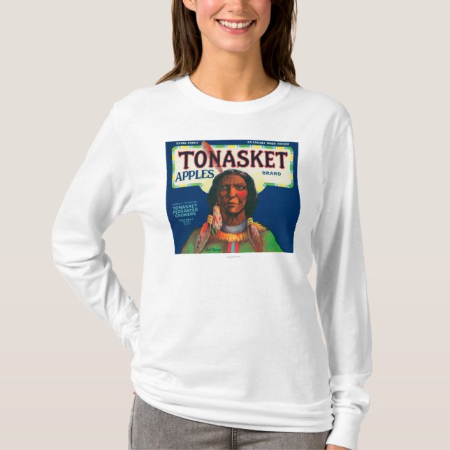 Tonasket Apple etikett - Tonasket, WA T-shirt (Framsida)