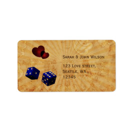 Tonblå Vintage Vegas adressetiketter