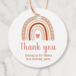 Tone Boho Rainbow Födelsedagsfest Tack Gåvor Etiketter