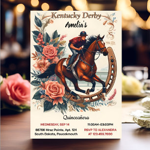 Tone Horse Cowboy Derby Party Western Quinceanera Inbjudningar