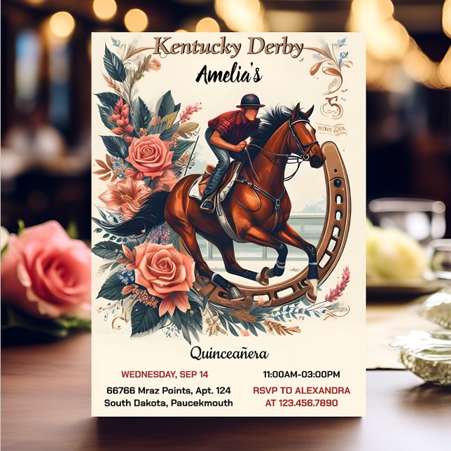 Tone Horse Cowboy Derby Party Western Quinceanera Inbjudningar (Skapare uppladdad)