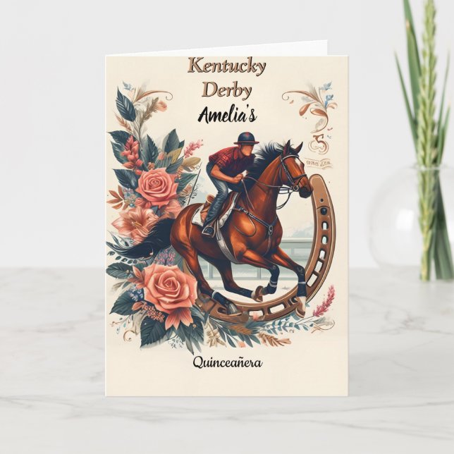 Tone Horse Cowboy Derby Party Western Quinceanera Tack Kort (Framsida)