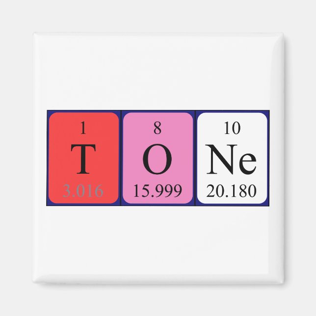 Tone Periodisk magnet bord namn (Framsidan)