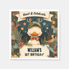 Tone Vild Camo Oh Hjort Anka-jakt 1:a födelsedagen Pappersservett