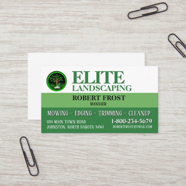 Tones of Green Landscaping Service Visitkort (Fram/Back In Situ)