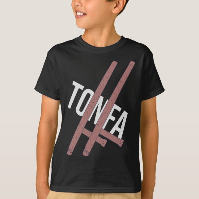 Tonfa - Tong Fa Pair - Okinawan Fighting T Shirt (Framsida)